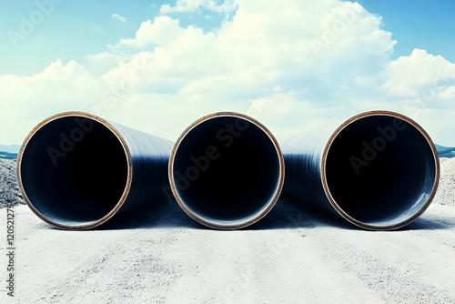 Three Large Industrial Pipe...