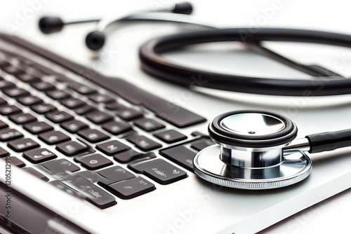 Stethoscope Rests on Laptop...