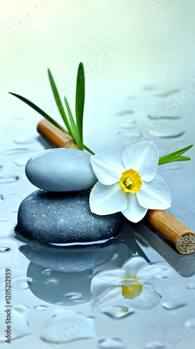 Serene spa setting features...