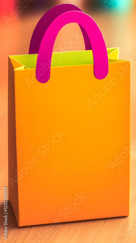 Vibrant Orange Shopping Bag...