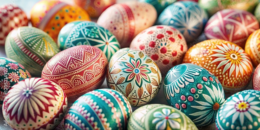 Obraz premium Scandinavian Easter Eggs: Pastel Hues & Minimalist Design