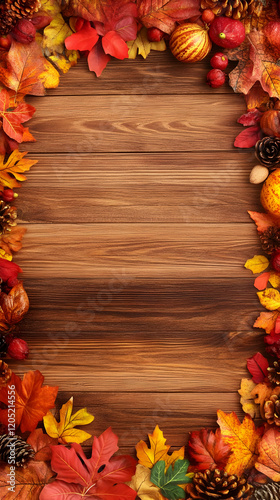 Autumn Leaves and Gourds Fr...