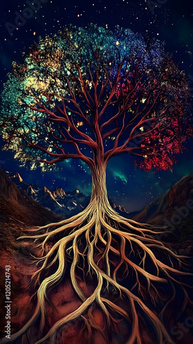 Glowing Multicolored Tree S...