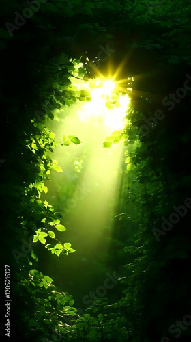 Sunlight streams through lu...