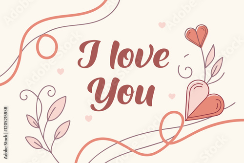 Wallpaper Mural I love you text vector hand drawn lettering illustration Torontodigital.ca