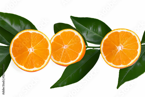 Three Orange Slices with Gr...