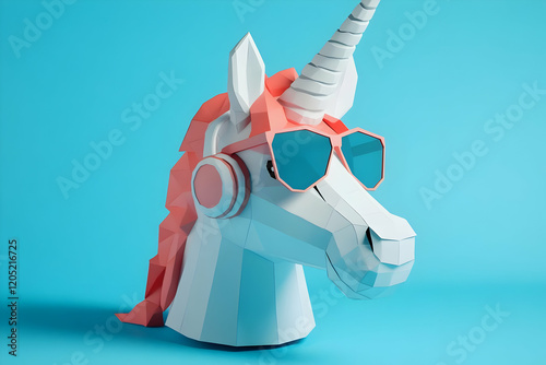 3D Low Poly Unicorn with He...
