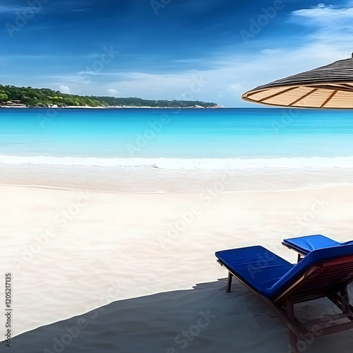 Beach Chairs Sit Under Umbr...