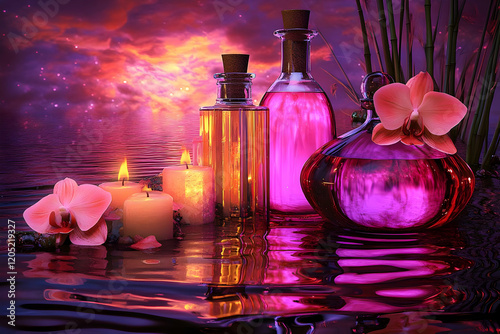 Pink and Gold Bottles Refle...