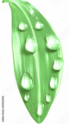 Vibrant Green Leaf with Gli...