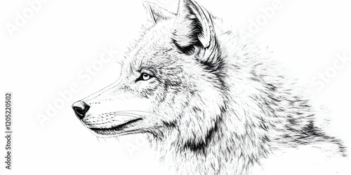 A Majestic Wolf Illustratio...