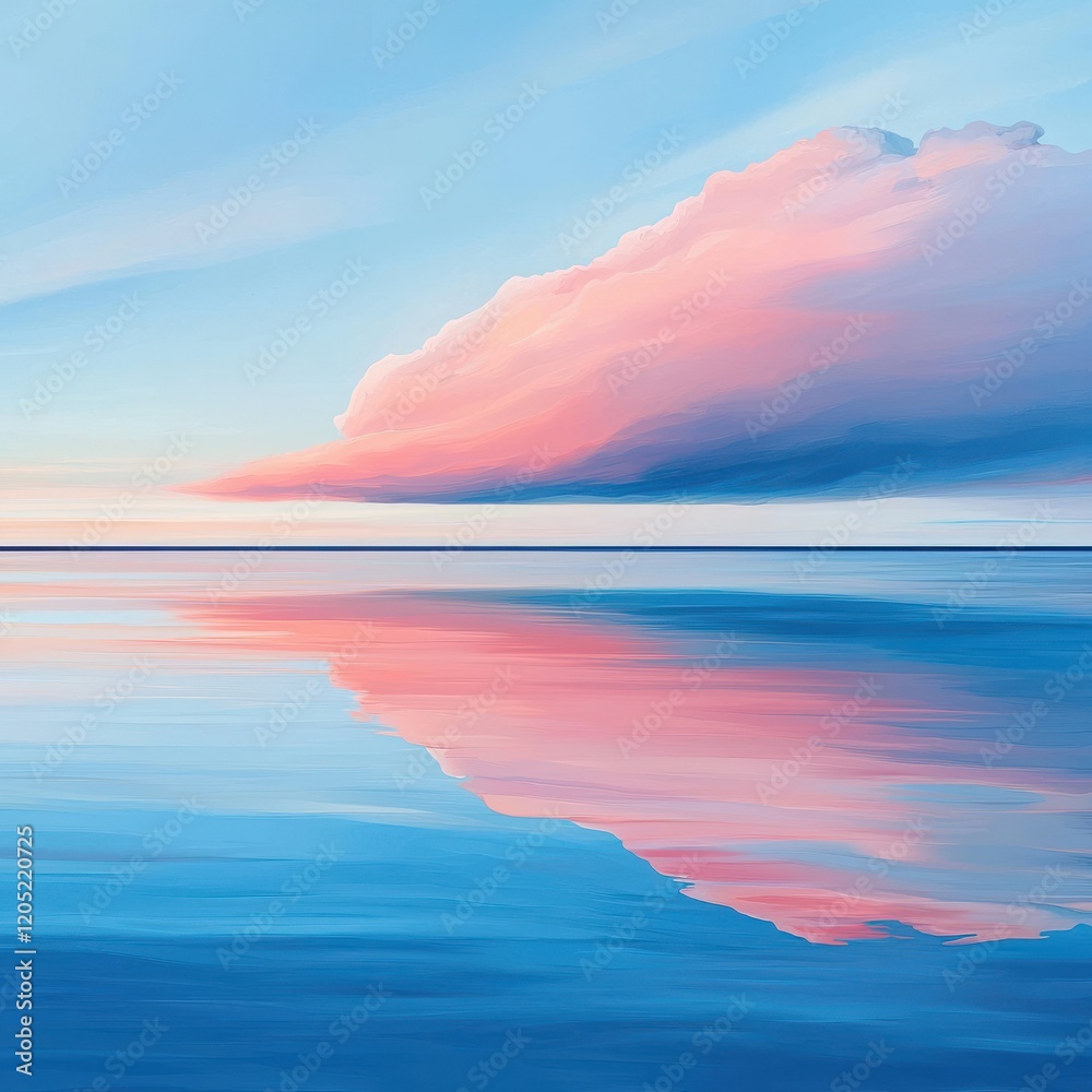 Fototapeta premium Tranquil sunset over calm waters scenic view serene environment low angle perspective