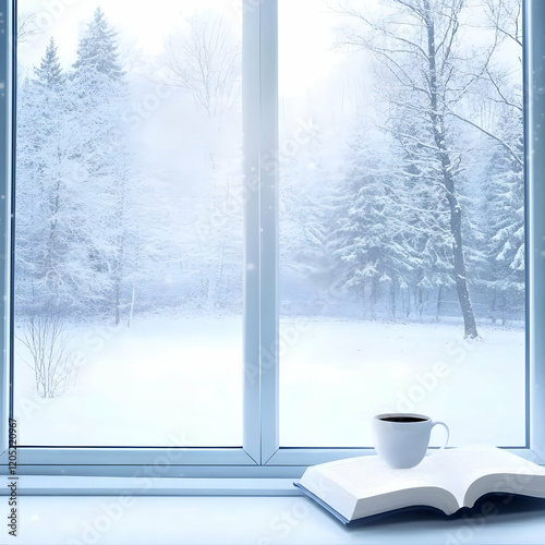 Snowy Landscape Viewed from...