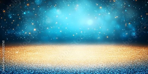 Glittering golden and blue ...