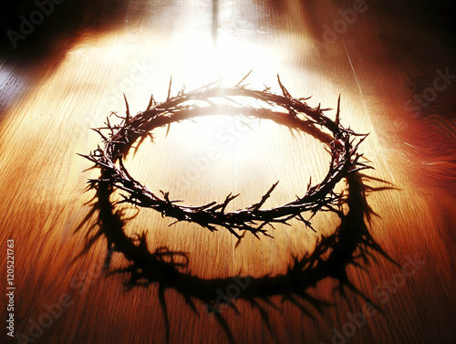 Crown of Thorns Lies on Woo...