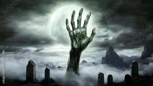 Spooky Hand Rises from Grav...
