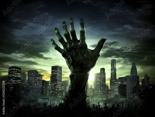 Zombie Hand Rises from Grav...