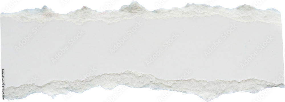 Obraz premium White ripped paper torn edges strips isolated on white background