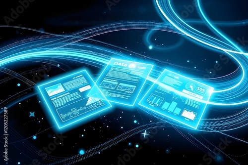 Digital documents created using future world technology. automated invoice and receipt management concept.	