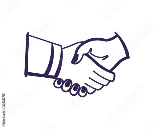 Handshake icon, Business agreement handshake vector