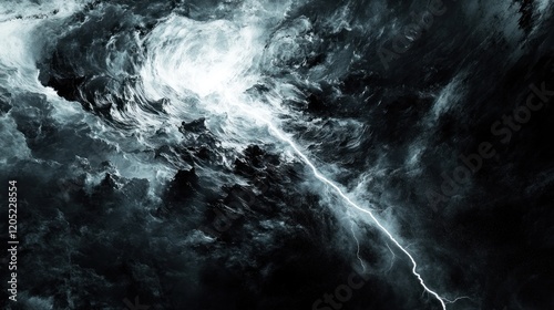 Wallpaper Mural Dark stormy clouds with a lightning bolt. Torontodigital.ca