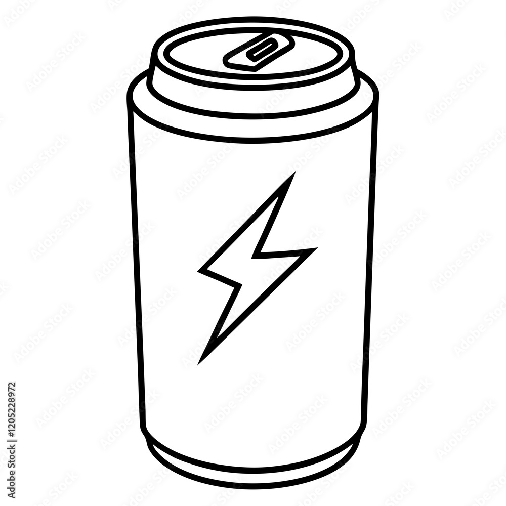 Futuristic Energy Drink Can Line Work Futuristic Energy Drink Can Line Work