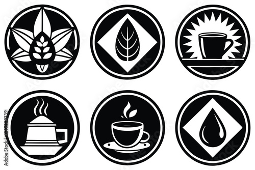 coffee logo icon set vector art illustration