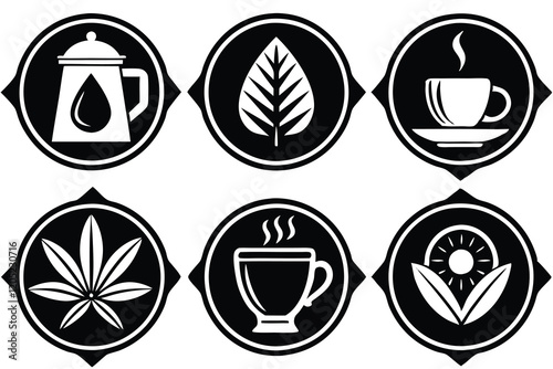 coffee logo icon set vector art illustration