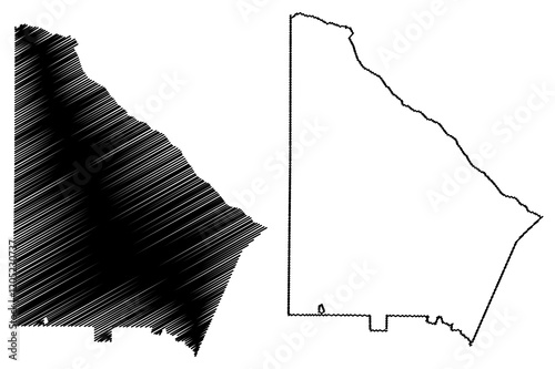 DeKalb County, Georgia (U.S. county, United States of America,USA, U.S., US) map vector illustration, scribble sketch DeKalb map