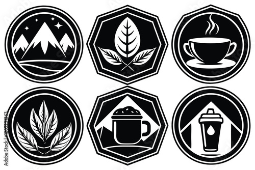 coffee logo icon set vector art illustration
