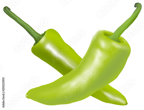 Banana Pepper on a white background