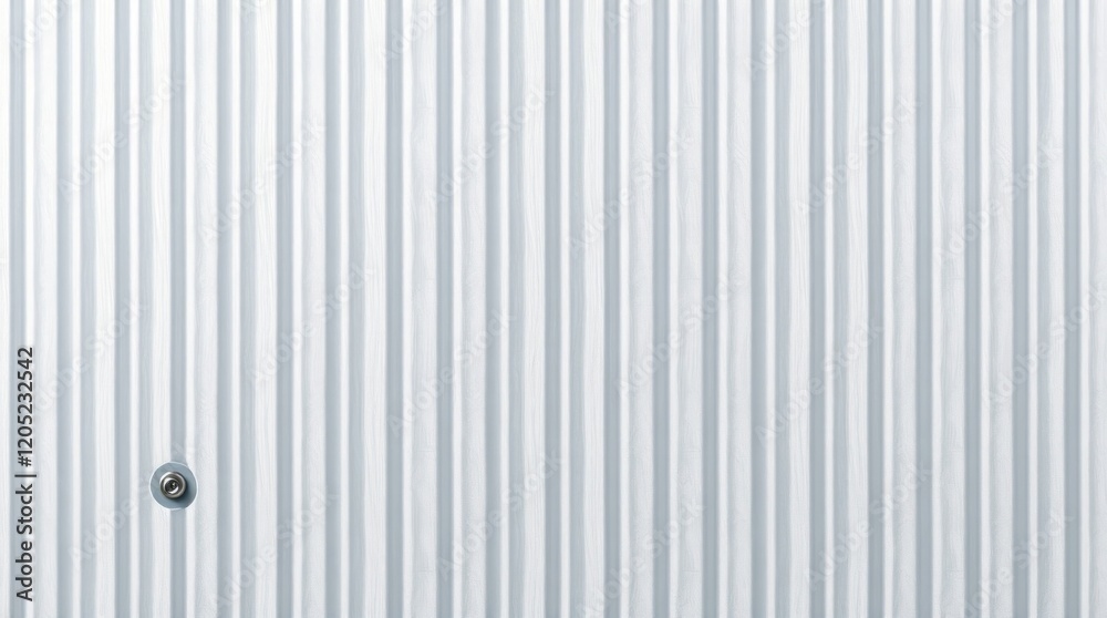 Obraz premium Textured zinc aluminum background, vertical pattern emphasized, shadow subtly placed in the bottom left, wall shows a small dent, the overall feel is adorable and cute