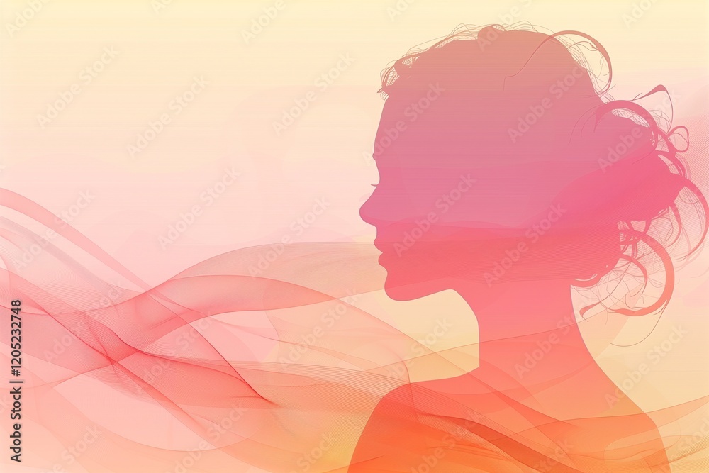Background with a silhouette of a woman. Background with a silhouette of a woman.