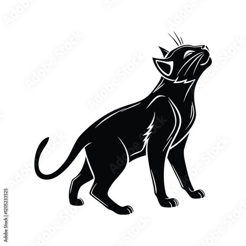 Cute Cat Vector Illustration in Minimalist Style