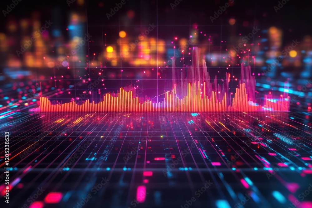 Financial analytics with charts and data points. Financial analytics with charts and data points.