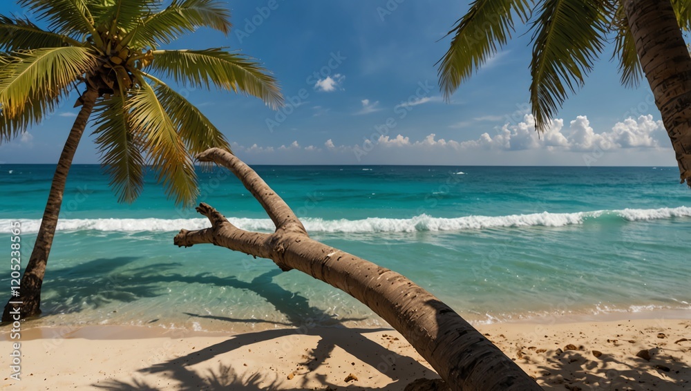 beach with palm trees