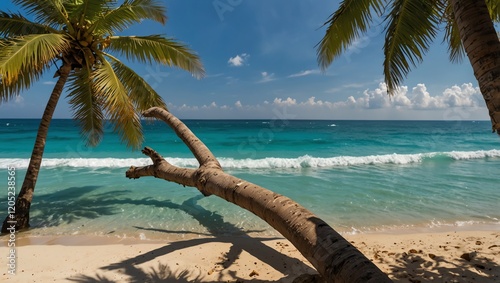beach with palm trees