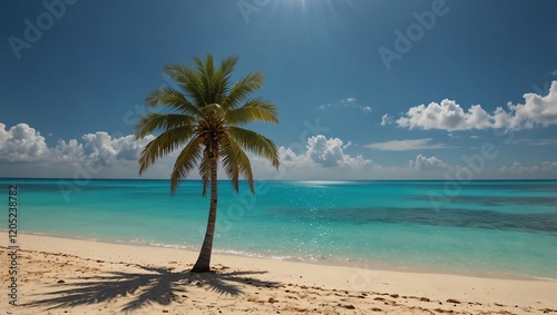 Obraz na płótnie beach with palm trees w salonie