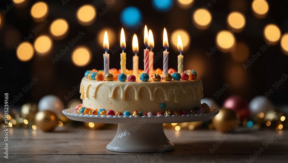 birthday cake with candles