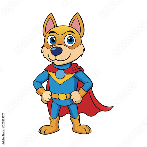 Superhero dog cartoon vector illustration.