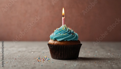 Obraz na płótnie cupcake with candle w salonie