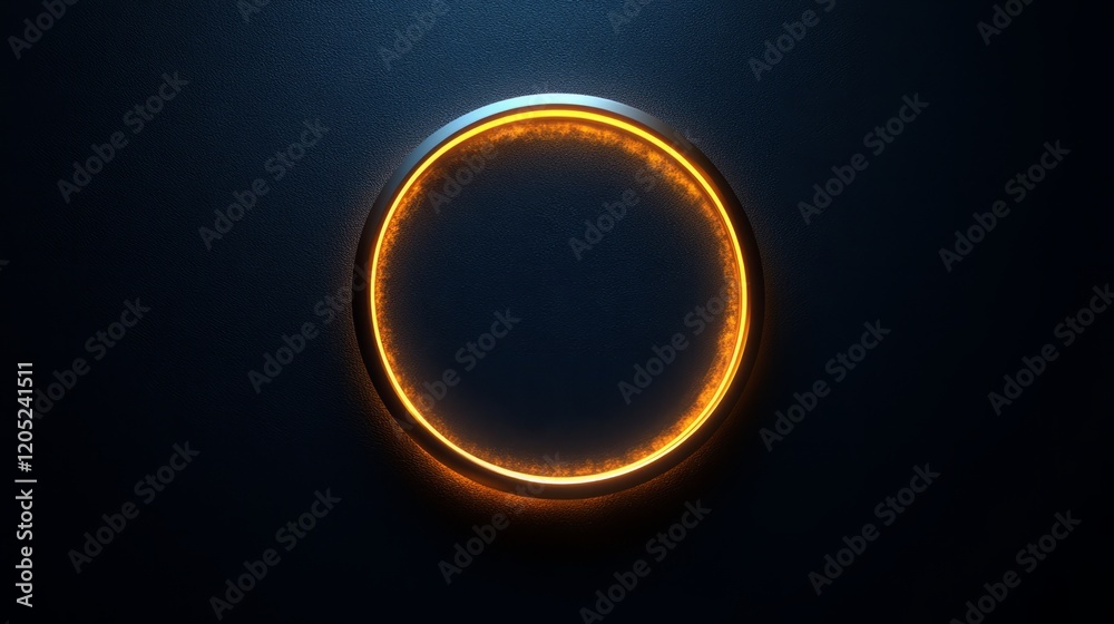 Artistic single metallic gradient circle glowing softly on a deep black background Artistic single metallic gradient circle glowing softly on a deep black background