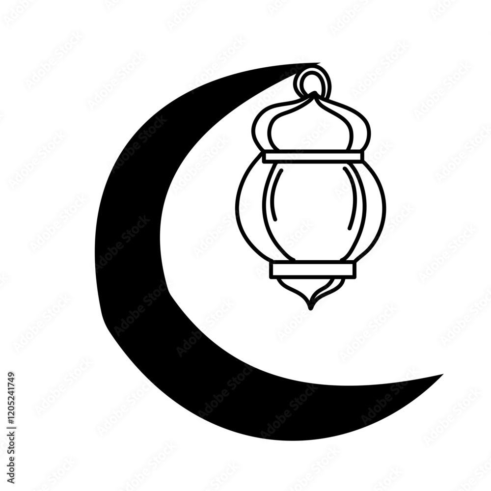 Islamic lantern simple flat icon Islamic lantern simple flat icon