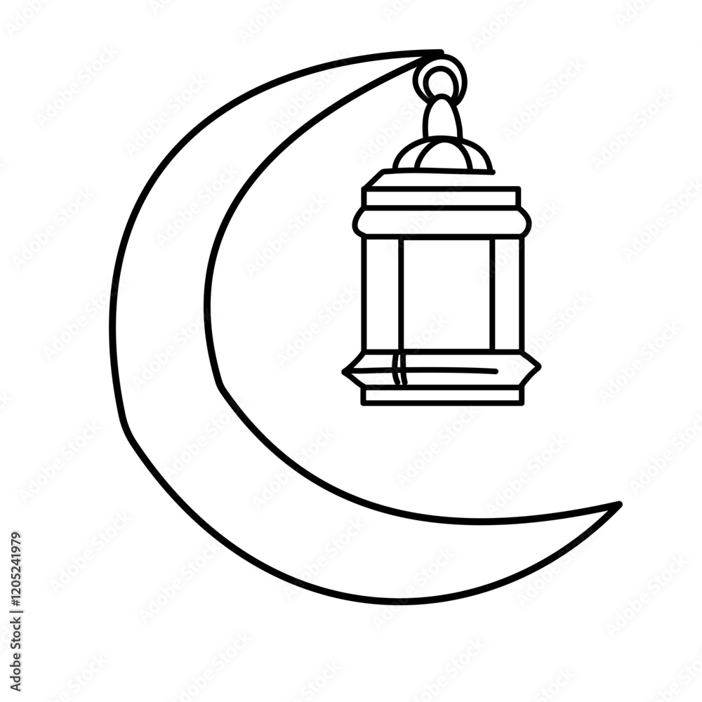Islamic lantern simple flat icon Islamic lantern simple flat icon