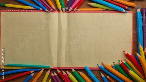 Obraz na płótnie pencils on a wooden table w salonie