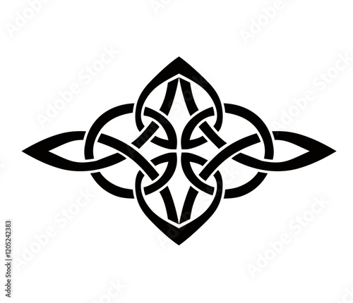 Celtic knots frame. Celtic or scandinavian ornament. Traditional medieval circular frame pattern illustration. Scandinavian Design, celtic pattern, isolated on white