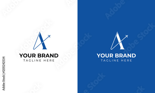 monogram initial A travel plane jet airways staycation vacation aviation