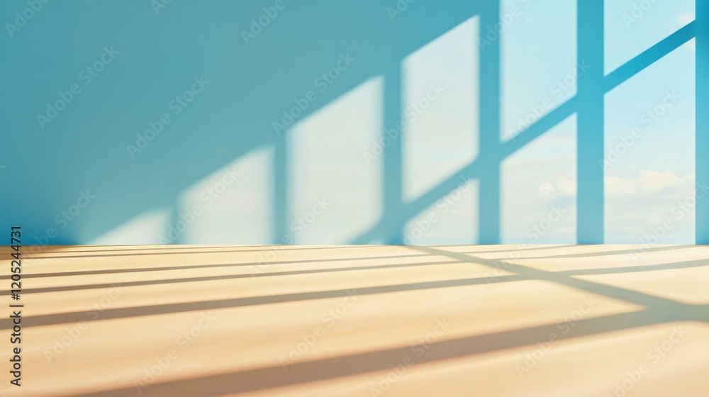 Obraz premium Organic textures and natural light in an empty room corner angle shot minimalist environment