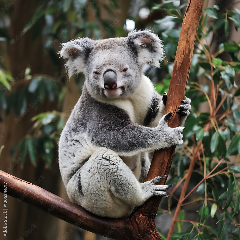 Fototapeta premium koala sleeping on a tree