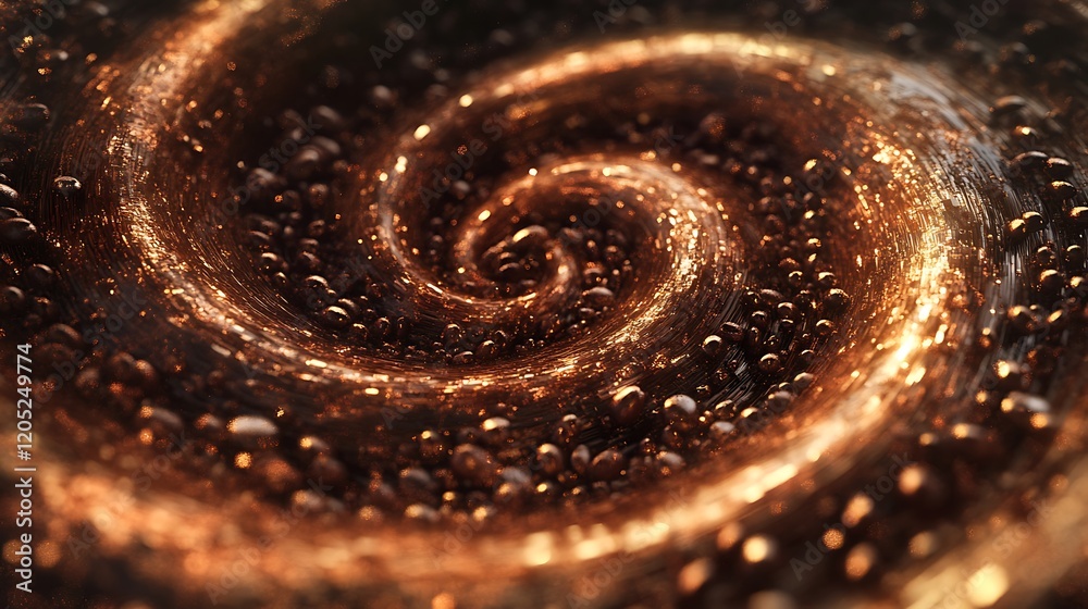 A swirl of coffee beans with dynamic energy and a soft, warm background A swirl of coffee beans with dynamic energy and a soft, warm background